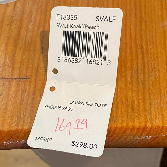 Coach Laura Signature Tote Khaki/Peach - Picture 4 of 13